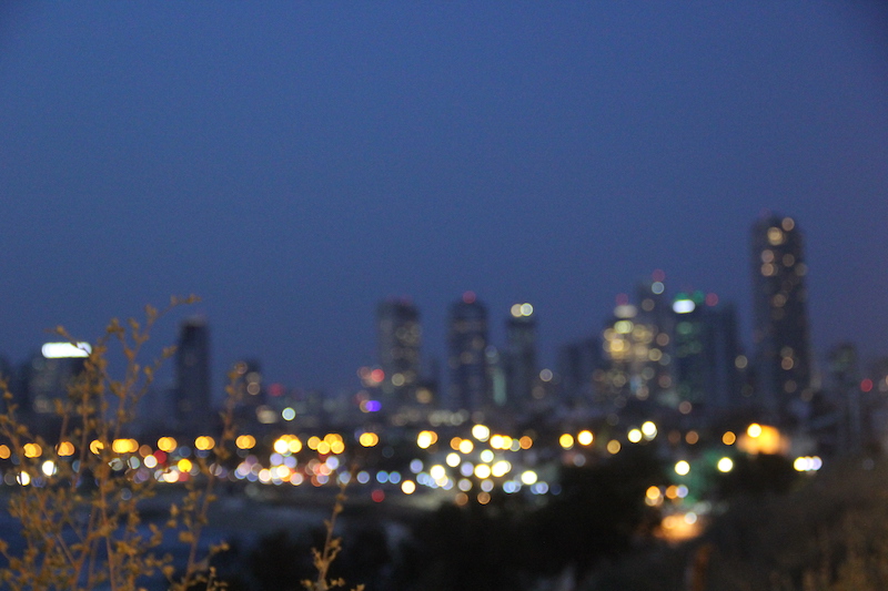 Tel Aviv Beach Israel skyline night