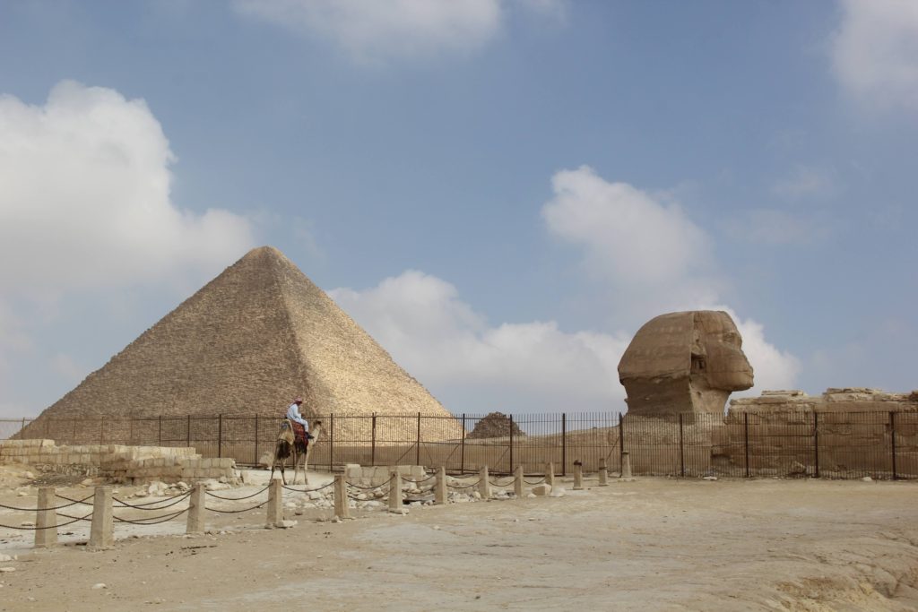 Egypt Giza Sphinx camel pyramid