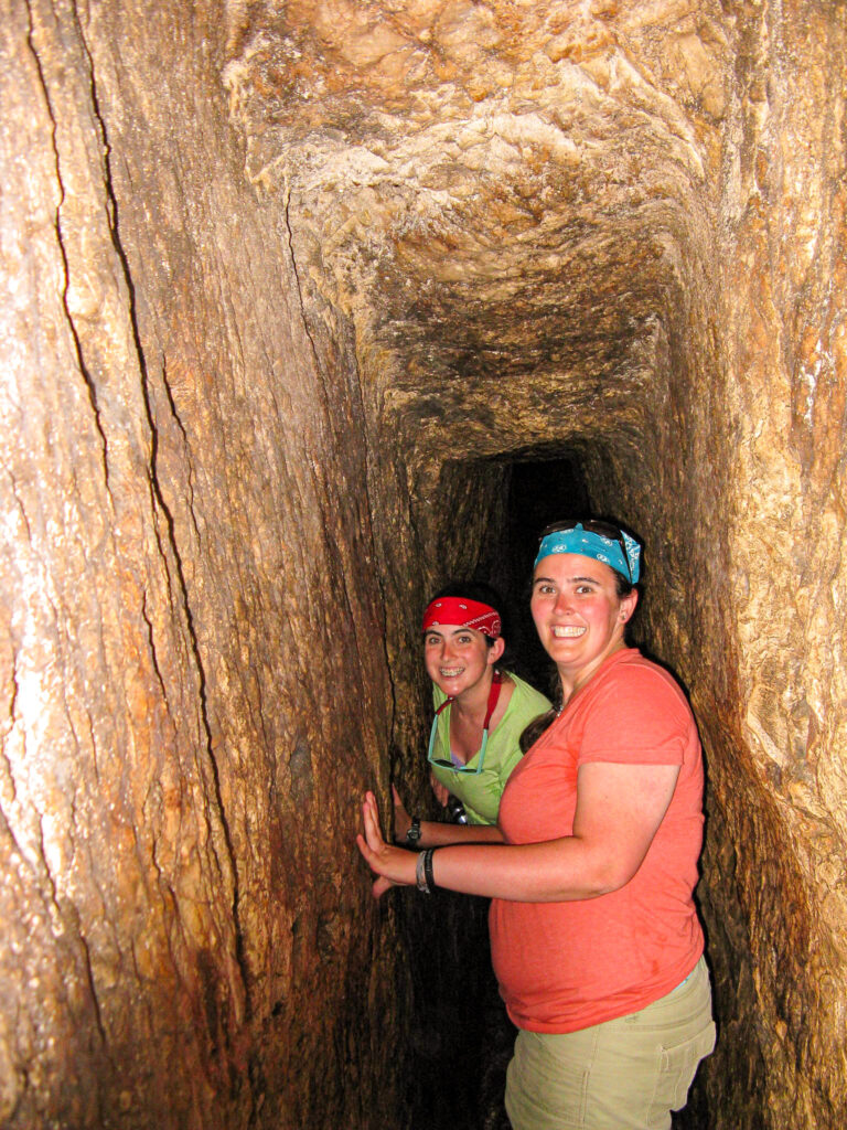 Sarah in Hezekiah's Tunnel at the City of David in Jerusalem, Israel - one of the best things to do to make Jerusalem worth visiting