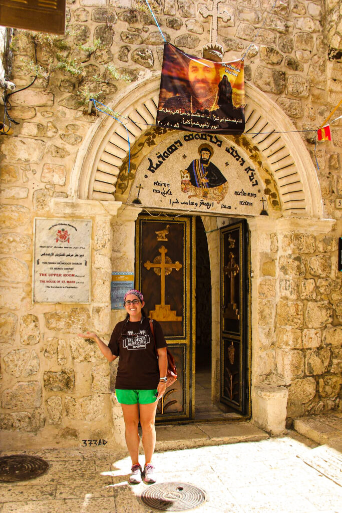 Sarah at St. Mark's Syriac Church in the Armenian Quarter of the Old City of Jerusalem, Israel