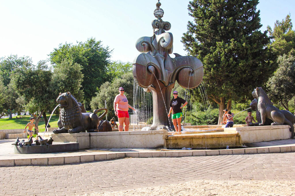 Cooling off in a Jerusalem, Israel Fountain (Sarah)