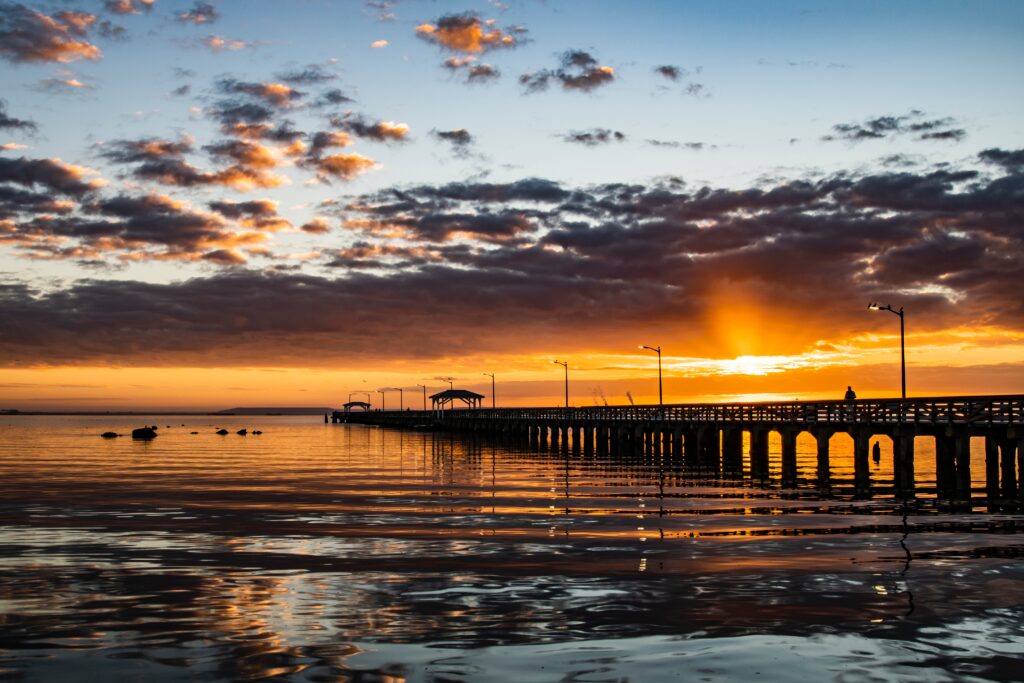 Ballast Point Park in Tampa, Florida - the fishing pier at sunset
