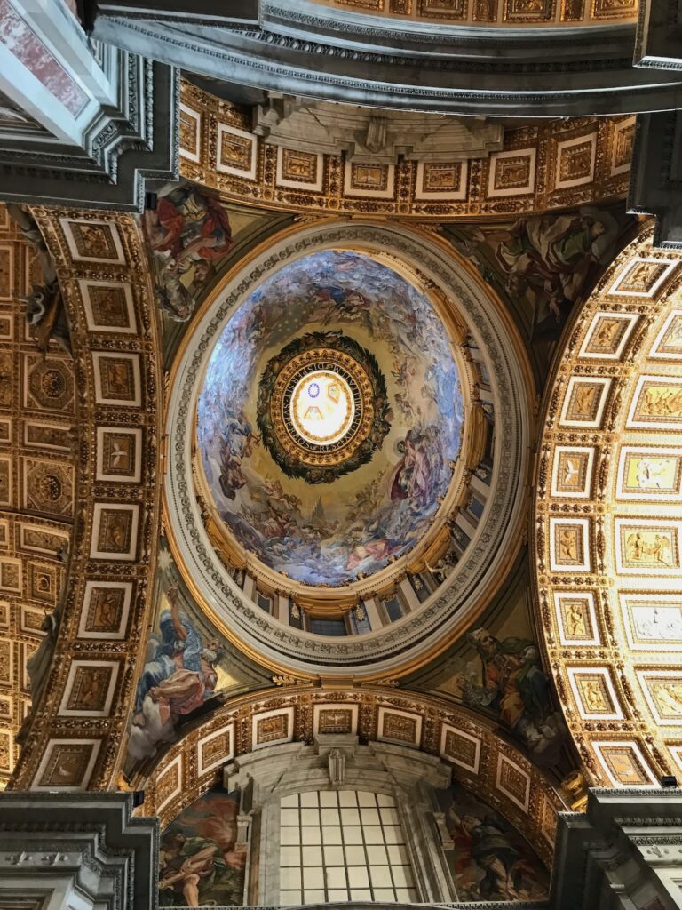 St. Peter's Basilica dome ceiling in Rome, Italy