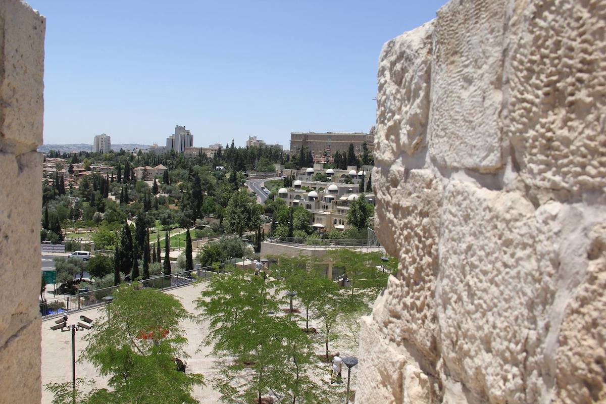 View of Jerusalem from the Ramparts walk in Israel