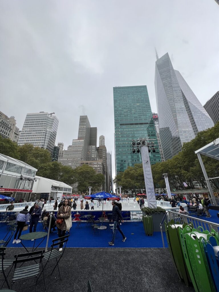 Winter Village Skating Rink at Bryant Park in NYC