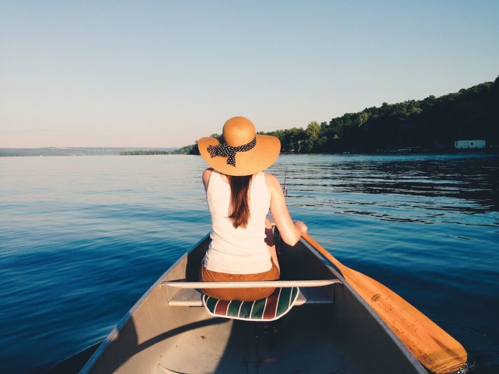 Kayaking on Cayuga Lake in New York State